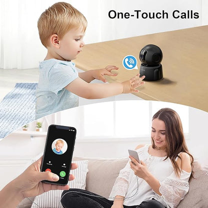 GOLSPARK Dog Pet Camera for Home Security 2K, 2.4GHz WiFi Camera Baby Monitor for Room with Motion Tracking Detection Night Vision, Two-Way Audio SD/Cloud Storage