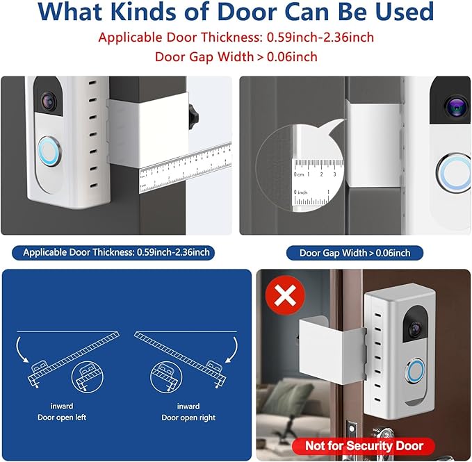 KIMILAR Anti-Theft Video Doorbell Mount Compatible with Ring/Blink Video Doorbell (Not for Blink 2025 ver.), Adjustable Mounting Bracket Accessories for Houses, Apartments, Not for Security Door
