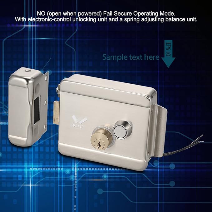 Smart Electric Gate Door Lock Secure Electric Metallic Lock Electronic Door Lock Door Access Control for Home Office Apartment Warehouse
