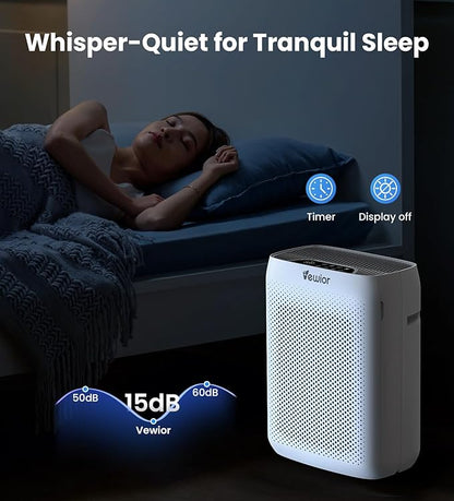 VEWIOR Air Purifiers with Washable Filter for Home Large Room Up to 3000ft²