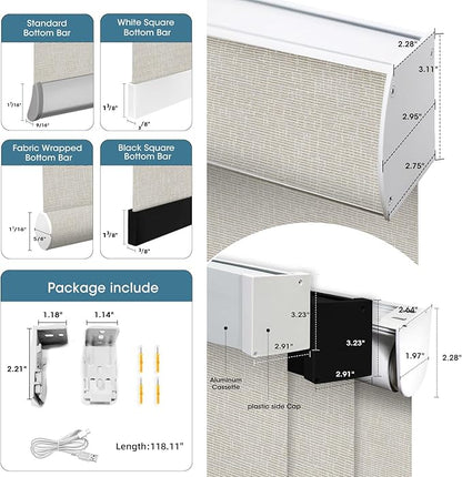 SmartWings Motorized 100% Blackout Shades Blinds, Custom Size, Cordless Window Shades with Rechargeable Battery, Works with Matter/Apple HomeKit, Alexa, Thread/Zigbee, Remote Optional, Safari Cream