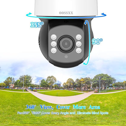 OOSSXX PTZ Full HD HD-Wired Outdoor Security Camera System Indoor House Dome PTZ 360 Camera Home DVR Systems Video Surveillance CCTV Cameras