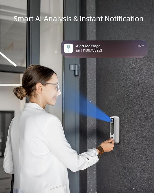 ZUMIMALL 2K Wireless Doorbell Camera No Subscription, Battery Powered