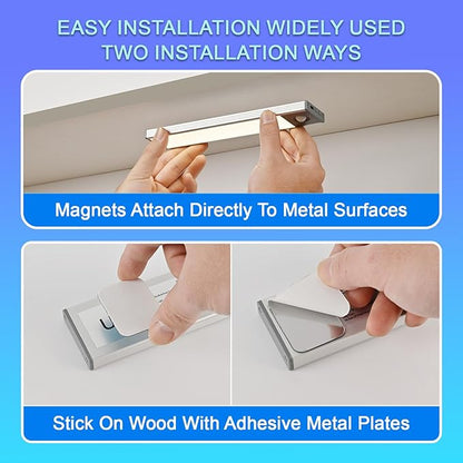 Under Cabinet Lighting, 4200mAh Motion Sensor Light Indoor, 3 Color Temp Rechargeable Battery Operated LED Closet Lights, Magnetic Under Counter Lights for Kitchen Stair (11 Inch, 2 Pack)