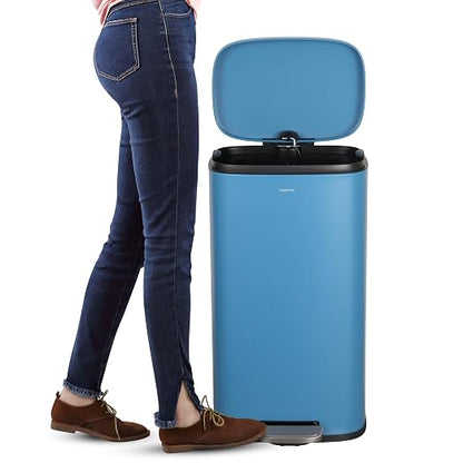 happimess Curtis 8 Gal Step Trash Can Soft Close 25", Bright Cobalt Blue