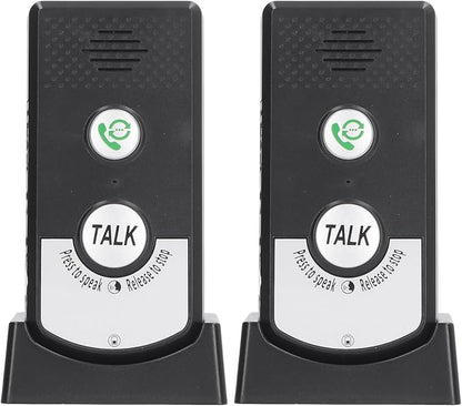 Wireless Intercom Doorbells, Adjustable Voice Intercom Home Smart 2 Way Talk Doorbell, Electronic Doorbell for Hospitals, Hotels, Factories, Teahouses (Black)