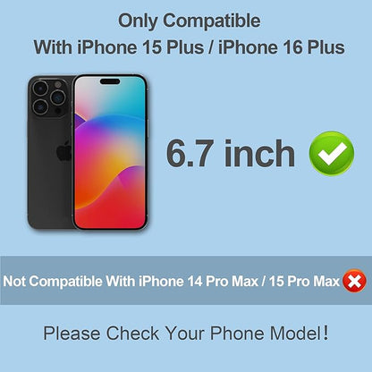 PDDKISS Compatible for iPhone 15 Plus/iPhone 16 Plus Privacy Screen Protector Tempered Glass 6.7 Inch, Purple Gradient Anti Spy Anti Blue Light HD Easy Installation