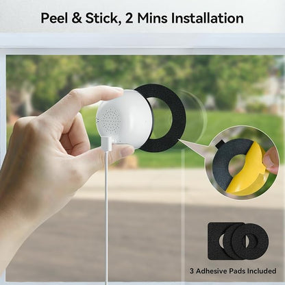 WESECUU 2K Window Camera,5G& 2.4Ghz WiFi No Drill Window Cameras for Home Security for Indoor & Outdoor Monitoring, Color Night Vision, Human Detection, Easy & Quick Install（1-Pack）