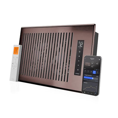 AC Infinity AIRTAP T6, Bronze Register Booster Fan for 6”x12” Openings | Automatic Open/Close Vents, Wireless LCD Temperature Controller, WiFi App, Quiet 10-Speeds, Smart Home