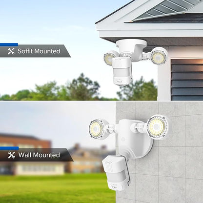 SANSI Upgraded 25W Motion Sensor Outdoor Lights 3000LM Flood Lights Outdoor, 5000K Dusk to Dawn Security Light, 4 Modes, 320°Wide Angle Illumination Super Bright for Garage Yard Patio Wired Not Solar