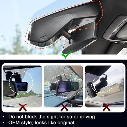 Mangoal Front 4K & Rear 1080P Dash Cam Custom fit for GMC Yukon, Yukon XL 2021-2022 (Model B), SLE SLT AT4 Denali, Integrated OEM Look, UHD 2160P Video, G-Sensor, Loop Recording, 128GB Card