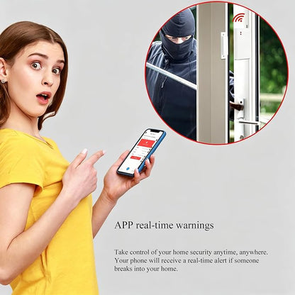 10pcs Wireless DIY Home Burglar Alarm System, 4G WiFi GSM, No Monthly Fee,Home Security with App Alert