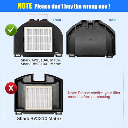 RV2310AE Replacement Parts for Shark AV2310AE/RV2320S/RV2300S/UR2360S Matrix Robot Vacuum 2 Roller Brushes, 6 Side Brushes, 2 HEPA Filters, 2 Foam & 2 Sponge Filters, 1 Main Brush Cover-15 Pack