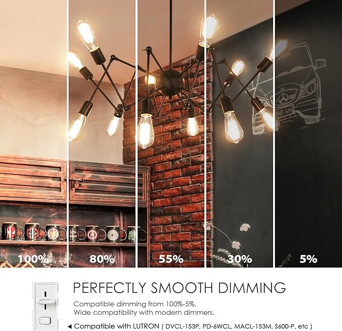 LVWIT ST21 LED Filament Bulb 7W(60 Watt Equivalent) Dimmable 2700K Warm White Vintage Edison Light Bulb E26 Medium Base (6-Pack)