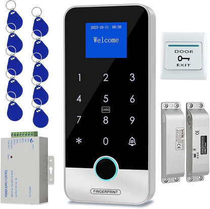 Waterproof Smart Home Security Systems Fingerprint,Password,Tuya Remote Unlock,IC Keychain Multiple Methods，with Door Switch,Power Supply DC 12V,Electric Drop Bolt