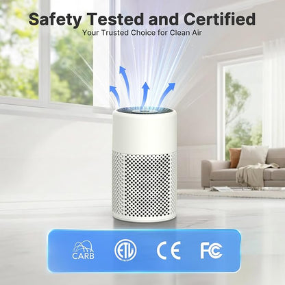 Air Purifiers for Bedroom, Dorm Room, True HEPA Filter for Smoke, Beige