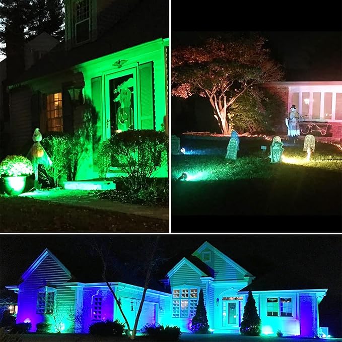 2 Pack RGB PAR38 Flood Light Outdoor with Remote, 30W=90W, Waterproof LED Color Changing Light Bulbs, 3000K Warm White, 1800lm, Christmas Party Decor Dimmable Lamp