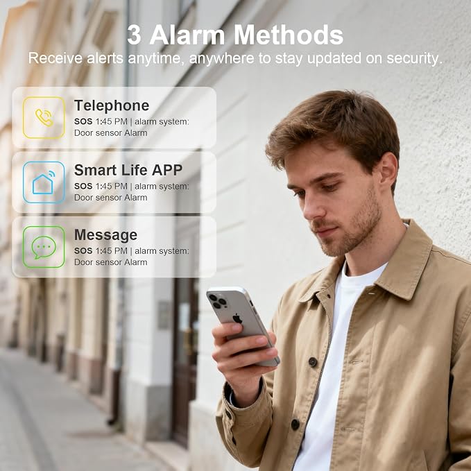 Wireless Home Security Systems,22Piece WiFi+4G App with 2K HD Camera Home Alarm System,120dB Real-Time Alert & Auto Alarm Dial,No Monthly Fees,Compatible with Alexa,for Apartment