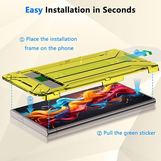 Fotbor for Samsung Galaxy S24 Ultra 28° Privacy Screen Protector with [3s Installation Frame], Case Friendly 9H+ Tempered Glass 2Pack