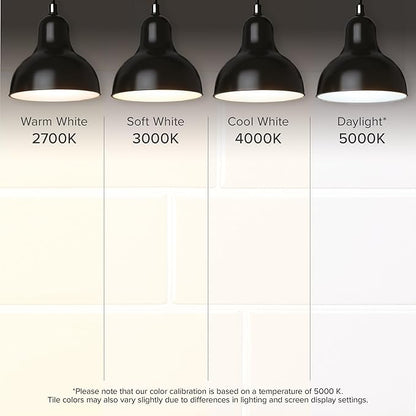 Smart Tiles Peel and Stick backsplash, Subway Pure White, 11.55"x8.38" | Pack of 5 (2.8 sq ft), Glossy, Heat/Moisture Resistant, Low VOC, Kitchen/Bathroom, Renter Friendly, Made in Canada