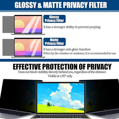 [4 Pack] 14 Inch Laptop Privacy Screen for 16:10 Aspect Ratio - 14 Inch Anti Blue Light Screen Protector Removable Anti-Scratch Privacy Shield Screen 14in