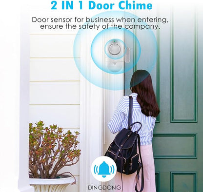 120DB High Decibel Door Window Alarms for Home Security, Toddler Child Safety Entry Open Alert Door Chime, Anti Intrusion Sensor for Household Store Apartment Garage, 10 Pack Silvery