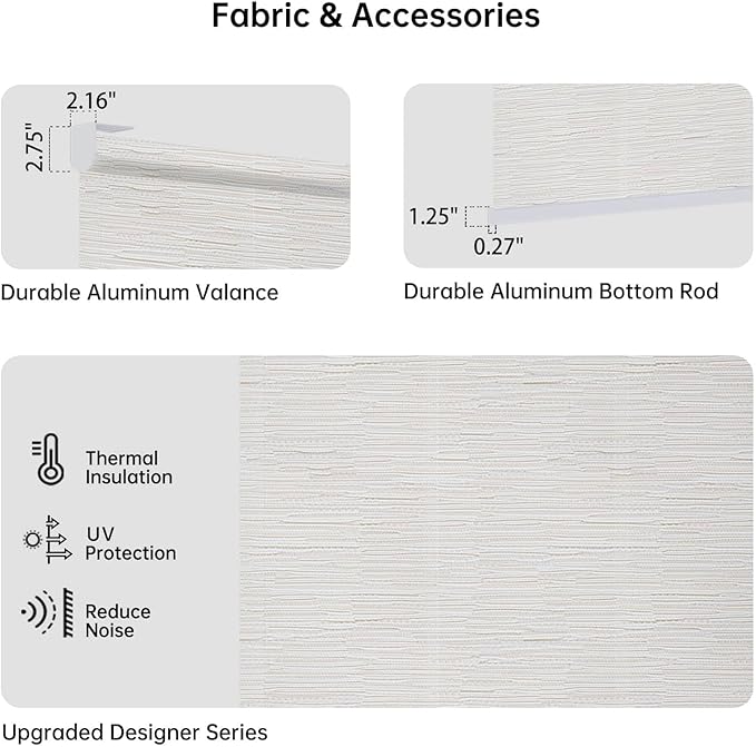 Motorized Coupled Shades, Light Filtering Smart Blinds for Large Windows Automatic Blinds Compatible with Alexa, Electric Roller Shades Customized for Living Room Home Office(Jacquaed Beige)