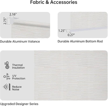 Motorized Coupled Shades, Light Filtering Smart Blinds for Large Windows Automatic Blinds Compatible with Alexa, Electric Roller Shades Customized for Living Room Home Office(Jacquaed Beige)
