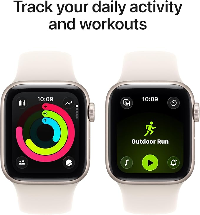 Apple Watch SE 3 [GPS + Cellular 40mm] Smartwatch with Starlight Aluminium Case with Starlight Sport Band - S/M. Fitness and Sleep Trackers, Heart Rate Monitor with AppleCare+ (2 Years)