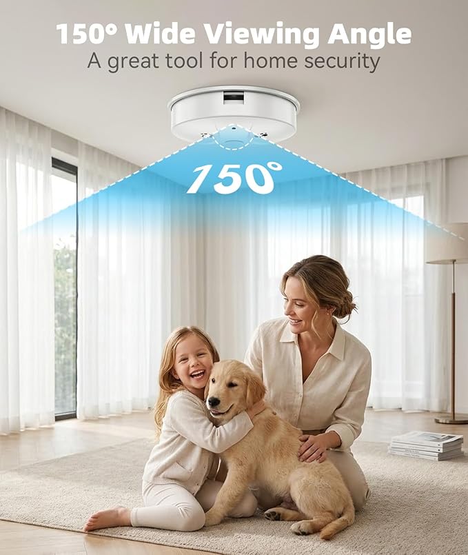 1080p HD Wireless WiFi Camera for Home Security with App Control, Motion Detection, 150° Wide Indoor Camera with Night Vision & Loop Recording,Security Cam for Office Easy to Use