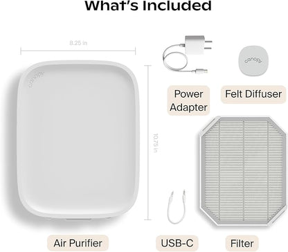 Canopy Bedside Air Purifier | Up To 99.97%* HEPA-13 Filtration | Remove Dust & Pet Dander | Night Light & White Noise | Air Quality Sensor | Quiet Fan for Sleep | Filter & Adapter Included