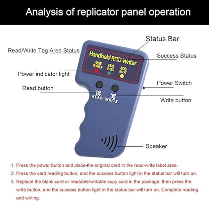 RFID Handheld 125khz Copier RFID Smart ID Card Duplicator Used for T5577 +5pcs T5577 NO.3 Keychains +5 T5577 Cards