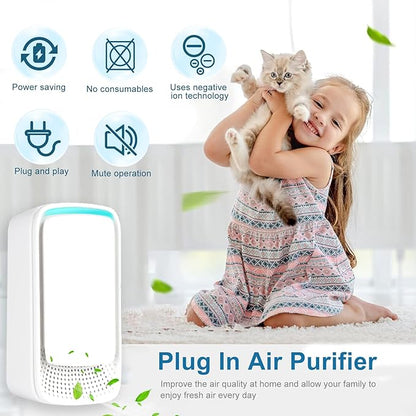 4Pack Plug In Air Ionizers for Home,Negative Ion Air Purifier -Plug In Air Freshener for Home, Office, Bathroom and Living Room,Portable Ion Air Purifiers Odor,Pets Smell (4)