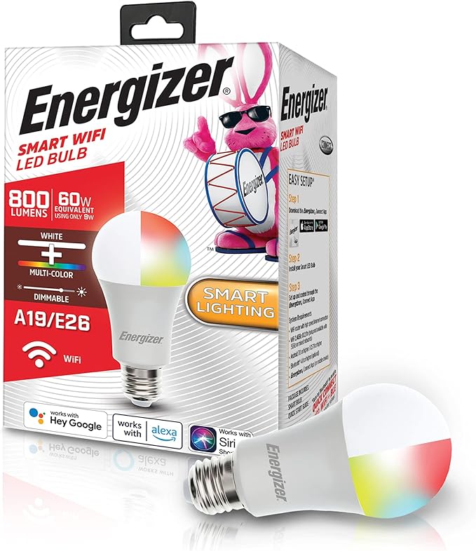 ENERGIZER A19 SMART BRIGHT RGB WHITE LED BULB