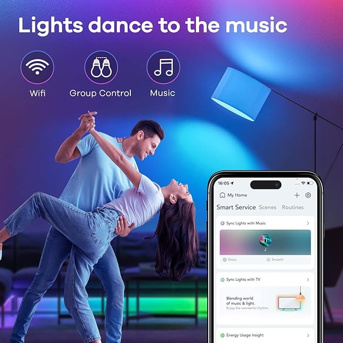 Linkind Matter Smart Light Bulbs 1100LM (75W Equivalent) 2Pack Bundle Matter Smart Light Bulbs 800LM (60W Equivalent) 4Pack (Compatible with Alexa/Apple Home/Siri/Google Home/SmartThings)