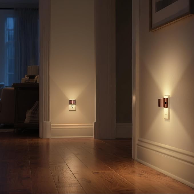 DORESshop Night Light, Night Lights Plug into Wall, Adjustable, 3000K | 3 Level Brightness Adjustable Night Light, Dusk to Dawn Sensor Nightlights for Adults, Bedroom, Bathroom, Hallway, 2 packs