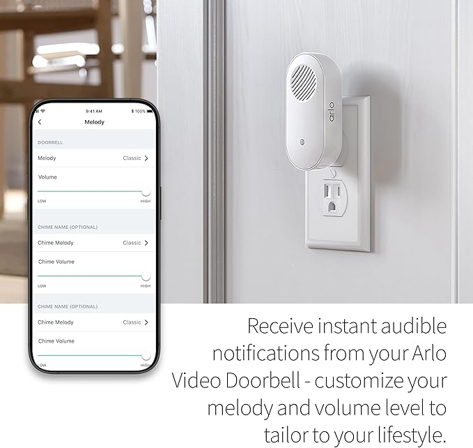 Arlo Video Doorbell 2K + Chime 2 (2nd Gen, Latest Release), Wireless or Wired Option, 2-Way Audio, Night Vision, H (Renewed)