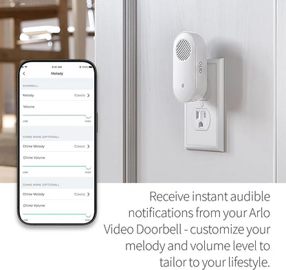Arlo Video Doorbell 2K + Chime 2 (2nd Gen, Latest Release), Wireless or Wired Option, 2-Way Audio, Night Vision, H (Renewed)