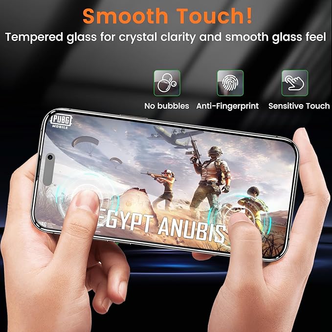 Lesakit 4+4 Pack Privacy Screen Protector for iPhone 16 Pro Max 6.9-Inch with 4 Pack Camera Lens Protector, Anti Spy Tempered Glass Film 9H Hardness Case Friendly
