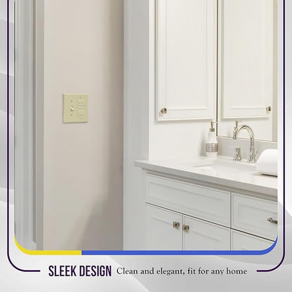 ENERLITES Combination Toggle Switch/Decorator Switch Wall Plate, Mid-Size 2-Gang 4.88 x 4.92", Polycarbonate Thermoplastic, 881131M-I, Ivory
