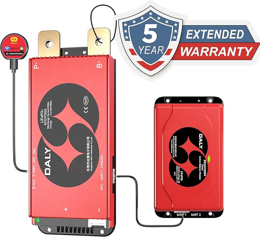 DALY BMS 12V 4S 150A Balance - 1A Active Cell Balancing BMS with Bluetooth WiFi Module Supports RS485 CAN for 12V LiFePO4 Battery Pack for RV trolling Motor Battery Portable Power Station