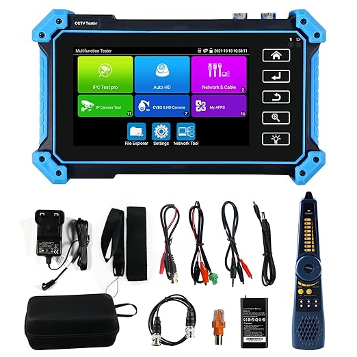 Upgraded 8K IP Camera Tester with PoE, WANLUTECH CCTV Test CVI TVI AHD SDI Analog Camera Test 5.4inch Touchscreen Cable Tracer RJ45 Cable TDR Test RS485 HDMI in VGA in (IPC-5200C Plus)