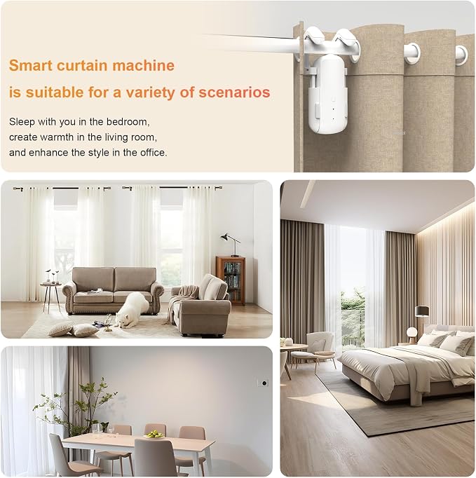 Automatic Curtain Opener with Remote, Gifts for Women and Men, Compatible with Alexa and Google Home, Bluetooth Curtain Opener with App/Timer(For Roman, T/U Tracks - With Remote)