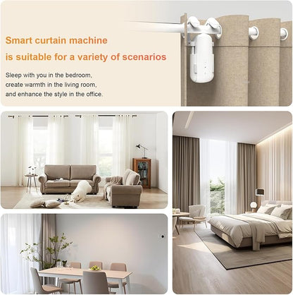 Automatic Curtain Opener with Remote, Gifts for Women and Men, Compatible with Alexa and Google Home, Bluetooth Curtain Opener with App/Timer(For Roman, T/U Tracks - With Remote)