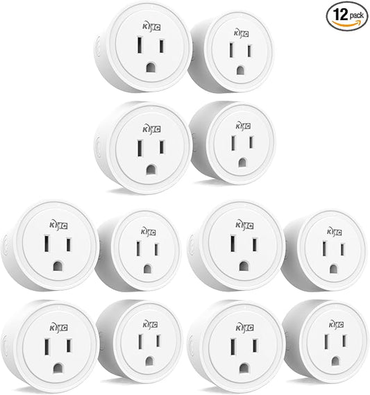 KMC Smart Plug Mini 12-Pack, Wi-Fi Outlets for Smart Home, Remote Control Lights and Devices from Anywhere, No Hub Required, ETL Certified, Works with Alexa and Google Home