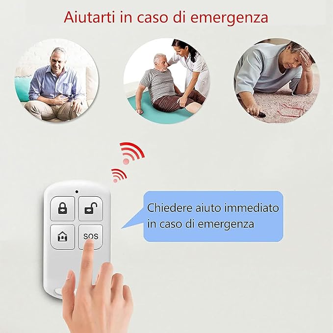 PGST Wireless Smart Remote Control Receiving Controller,with SOS Emergency Alarm Button,for Patients Disabled Elderly,Compatible with Alarm Security System Control Panel(PF50-1)