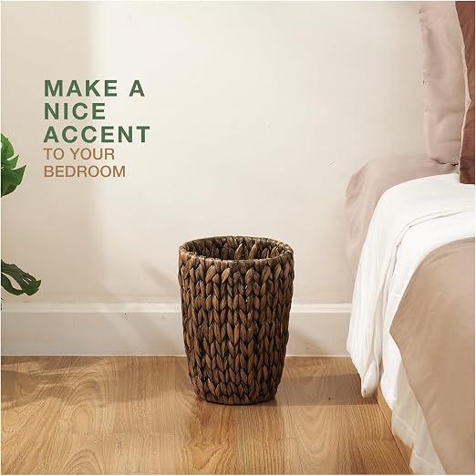 84ECO 2-Pack Black Wicker Trash Cans