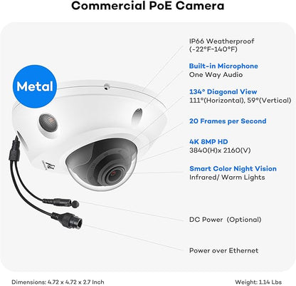 ONWOTE 64 Channel Security Camera System 32MP NVR, Face Recognition& AcuSearch, 2 HDMI Outputs Split Screen, 40x 4K PoE IP Cameras, AI Color Night, 64CH Commercial NVR 16TB, 8 HDD Ports Support 128TB