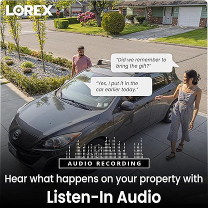 Lorex 4K 8MP IP Bullet PoE White Wired Security Camera | Add-On Camera | Color Night Vision | Smart Motion Detection (Person/Vehicle) | Listen-in Audio | IP67 Weatherproof | Metal Housing