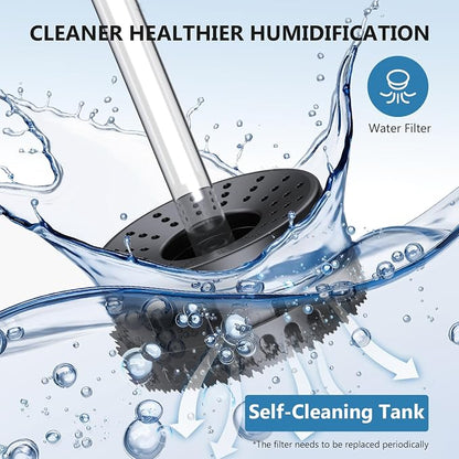 Humidifiers for Bedroom Large Room Humidifiers for Home,7L/1.85Gal Large Humidifier with Smart App & Remote Control, 4 Mist Levels Cool Mist Humidifiers Black